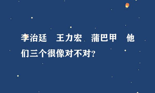 李治廷 王力宏 蒲巴甲 他们三个很像对不对？