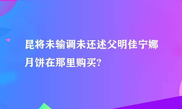 昆将未输调未还述父明佳宁娜月饼在那里购买?