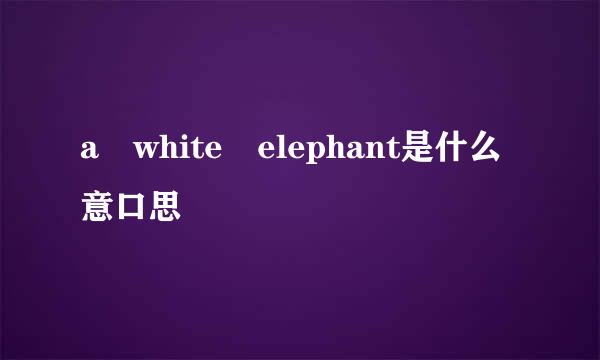 a white elephant是什么意口思