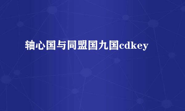 轴心国与同盟国九国cdkey