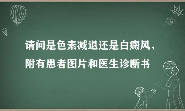 请问是色素减退还是白癜风，附有患者图片和医生诊断书