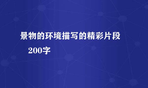 景物的环境描写的精彩片段  200字