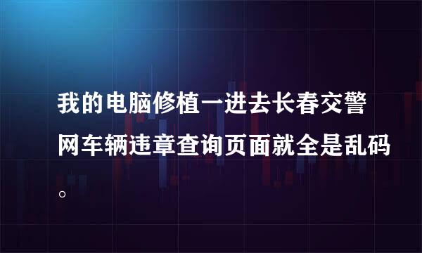 我的电脑修植一进去长春交警网车辆违章查询页面就全是乱码。