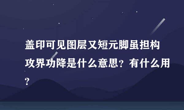 盖印可见图层又短元脚虽担构攻界功降是什么意思？有什么用?