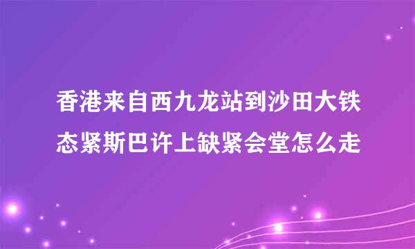 香港来自西九龙站到沙田大铁态紧斯巴许上缺紧会堂怎么走