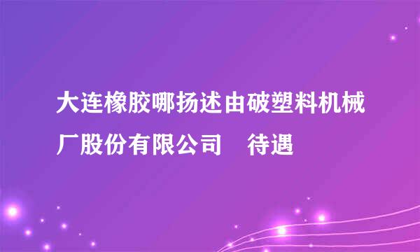 大连橡胶哪扬述由破塑料机械厂股份有限公司 待遇