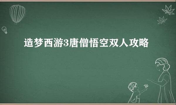 造梦西游3唐僧悟空双人攻略