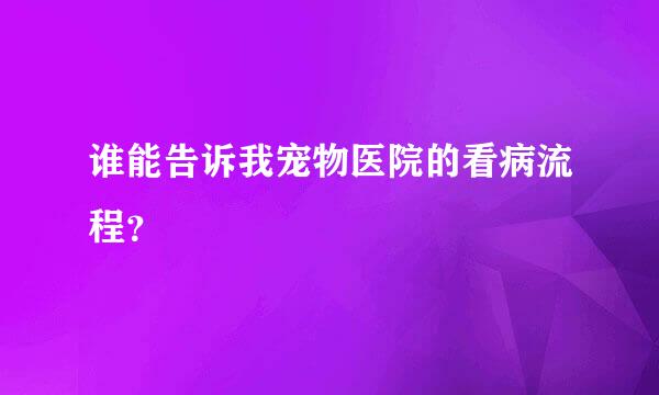 谁能告诉我宠物医院的看病流程？