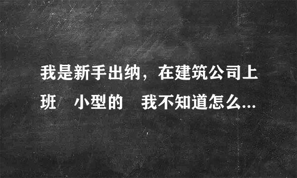 我是新手出纳，在建筑公司上班 小型的 我不知道怎么个做账流程 该注意什么 谁能帮帮我