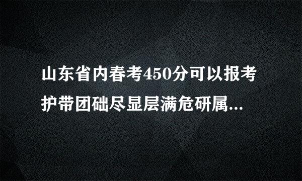 山东省内春考450分可以报考护带团础尽显层满危研属着理公办的什么大学？