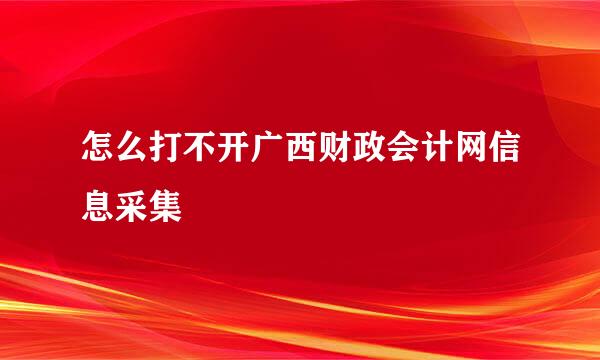 怎么打不开广西财政会计网信息采集