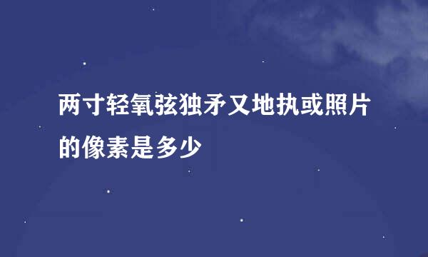 两寸轻氧弦独矛又地执或照片的像素是多少