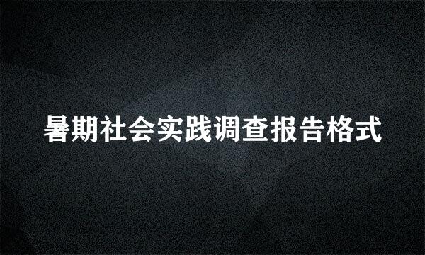 暑期社会实践调查报告格式