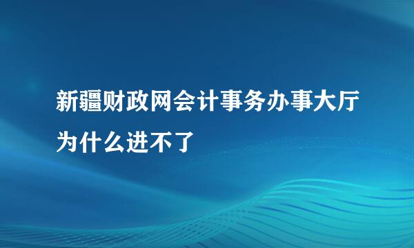 新疆财政网会计事务办事大厅为什么进不了