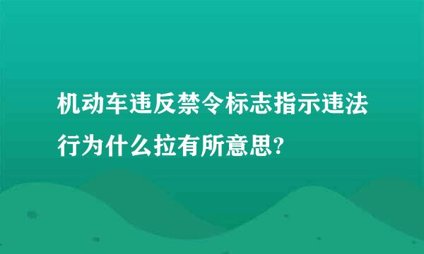 机动车违反禁令标志指示违法行为什么拉有所意思?