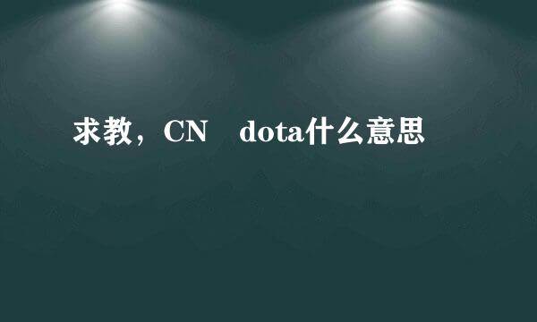 求教，CN dota什么意思