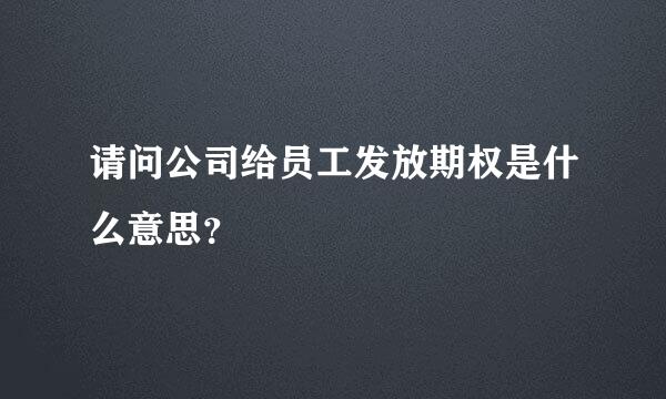 请问公司给员工发放期权是什么意思？