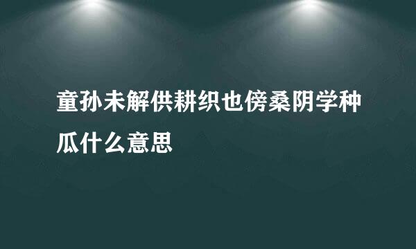 童孙未解供耕织也傍桑阴学种瓜什么意思