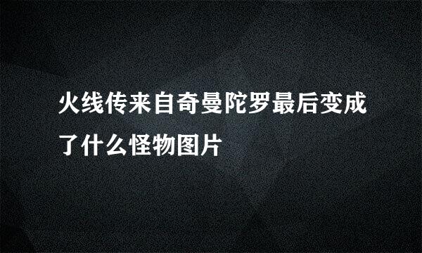 火线传来自奇曼陀罗最后变成了什么怪物图片