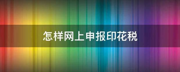 怎样网上申报印花税