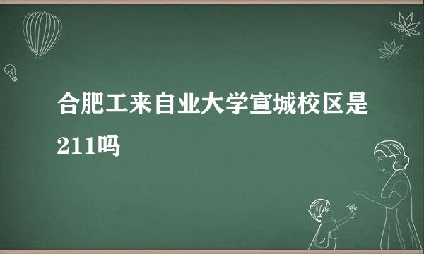 合肥工来自业大学宣城校区是211吗