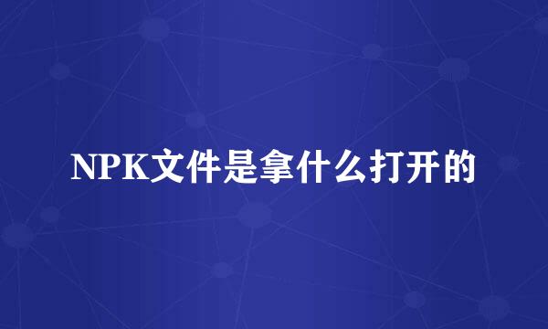 NPK文件是拿什么打开的