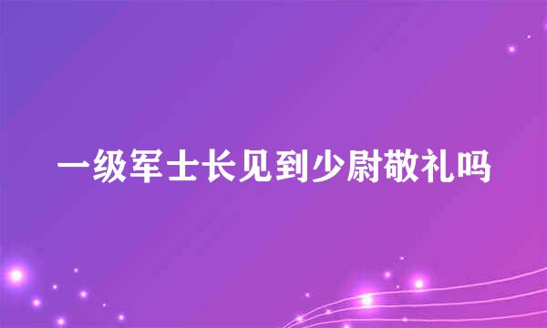 一级军士长见到少尉敬礼吗