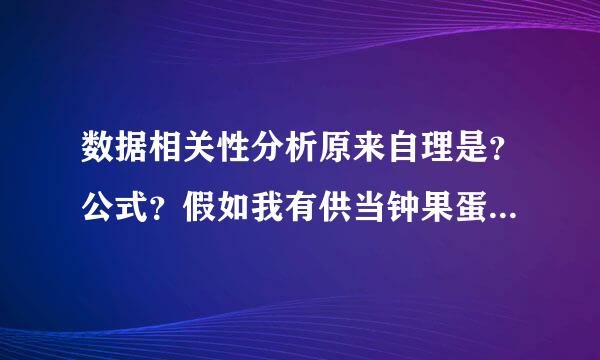 数据相关性分析原来自理是？公式？假如我有供当钟果蛋2个变量或者3个变量、多360问答个变量，如何计算？