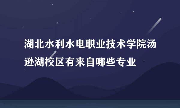 湖北水利水电职业技术学院汤逊湖校区有来自哪些专业