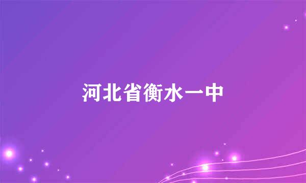 河北省衡水一中