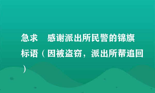 急求 感谢派出所民警的锦旗标语（因被盗窃，派出所帮追回）