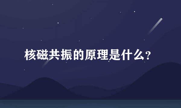 核磁共振的原理是什么？