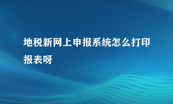 地税新网上申报系统怎么打印报表呀