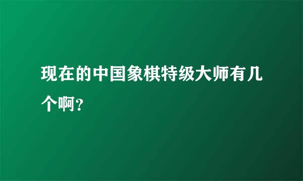 现在的中国象棋特级大师有几个啊？