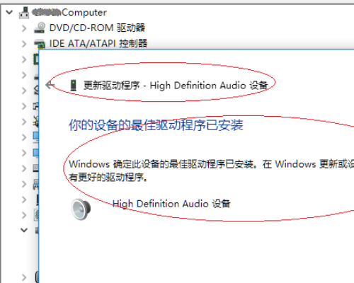 High Definiti来自on Audio控制器无法更新驱动。错误代码10