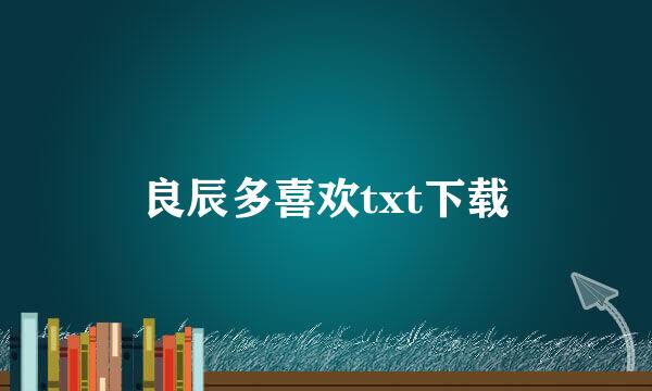 良辰多喜欢txt下载