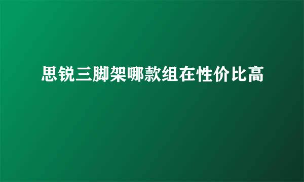 思锐三脚架哪款组在性价比高