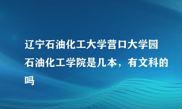 辽宁石油化工大学营口大学园石油化工学院是几本，有文科的吗