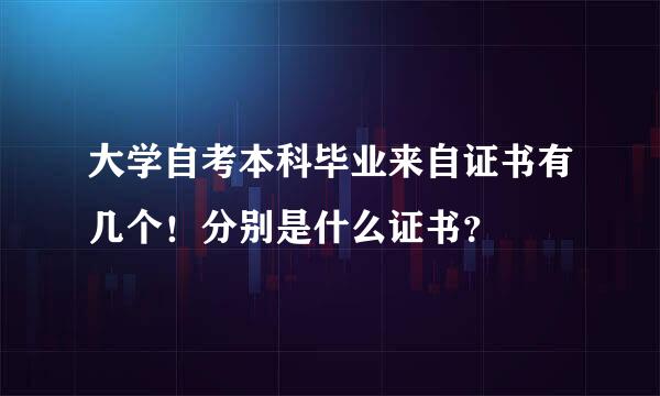 大学自考本科毕业来自证书有几个！分别是什么证书？