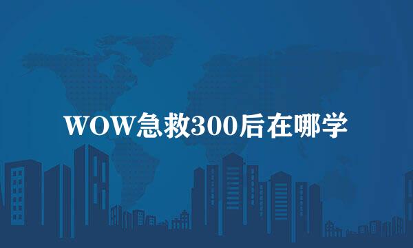 WOW急救300后在哪学