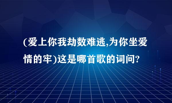 (爱上你我劫数难逃,为你坐爱情的牢)这是哪首歌的词问?