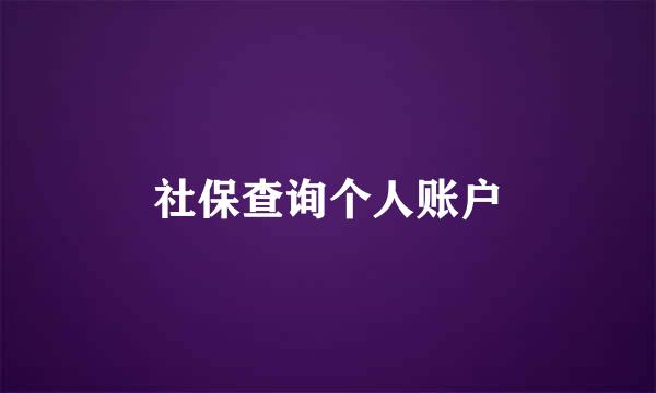 社保查询个人账户