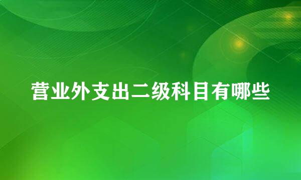 营业外支出二级科目有哪些