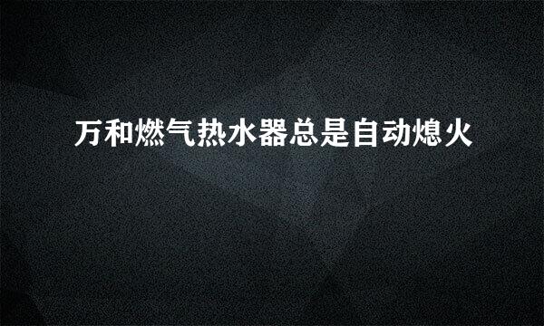 万和燃气热水器总是自动熄火