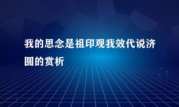 我的思念是祖印观我效代说济圆的赏析