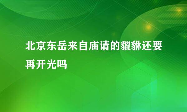 北京东岳来自庙请的貔貅还要再开光吗