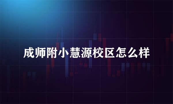 成师附小慧源校区怎么样