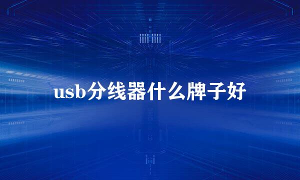 usb分线器什么牌子好