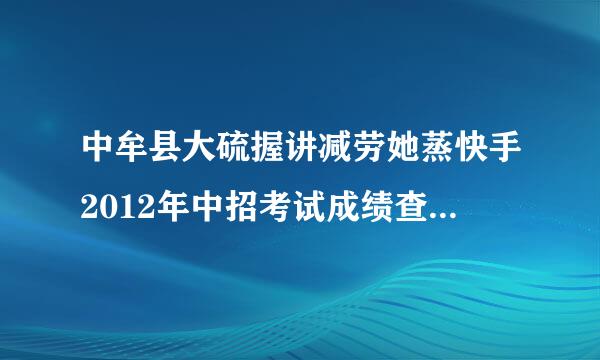 中牟县大硫握讲减劳她蒸快手2012年中招考试成绩查询网址或者方法？