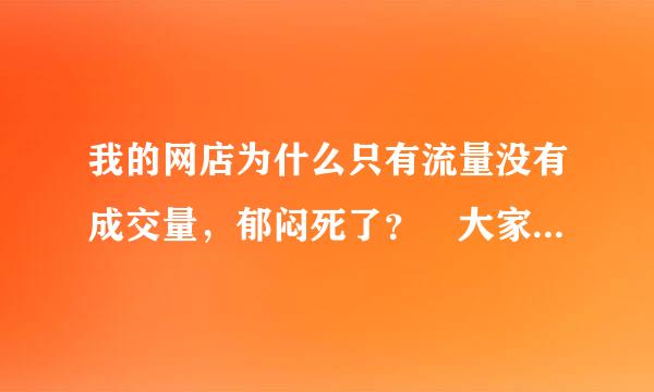 我的网店为什么只有流量没有成交量，郁闷死了？ 大家看看，华丽伊人时尚